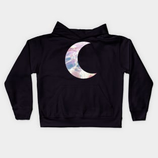 Pastel Ocean Crescent Moon Kids Hoodie